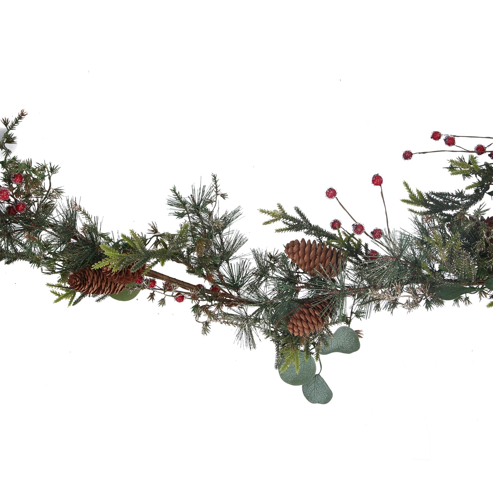 Mixed fir cone and berry Christmas garland. By Gisela Graham. The perfect festive addition to your home.